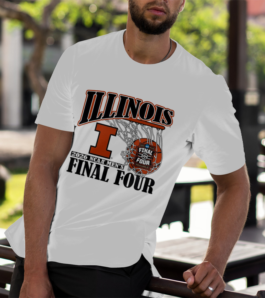 Illinois Fighting Illini Basketball NCAA Men's Final Four 2026 Indianapolis T-Shirt