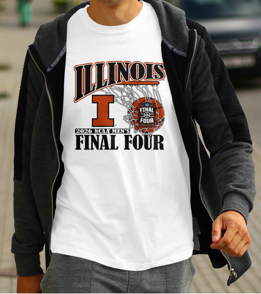 Illinois Fighting Illini Basketball NCAA Men's Final Four 2026 Indianapolis T-Shirt