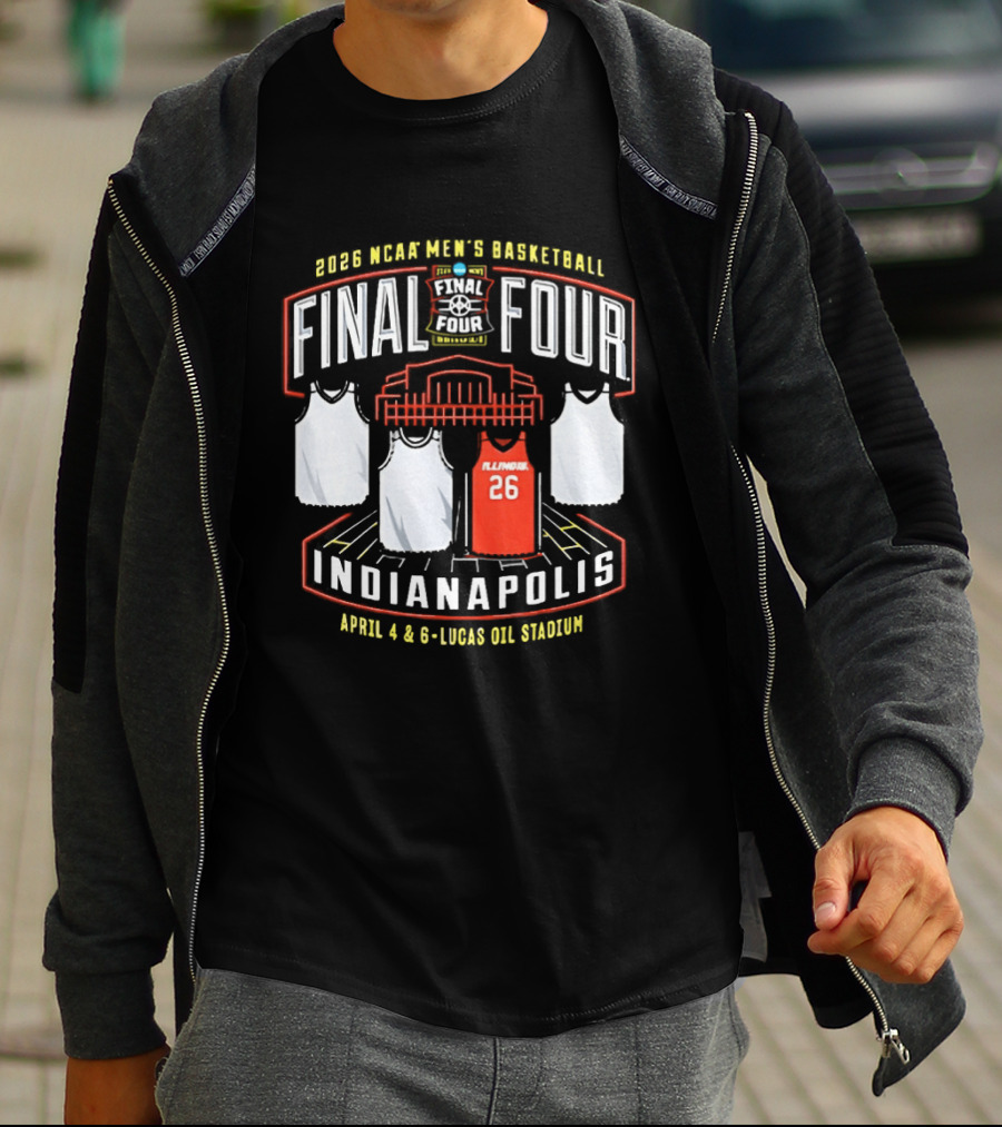 Illinois Fighting Illini NCAA Men's Basketball 2026 Final Four Indianapolis April 4 And 6 Lucas Oil Stadium T-Shirt