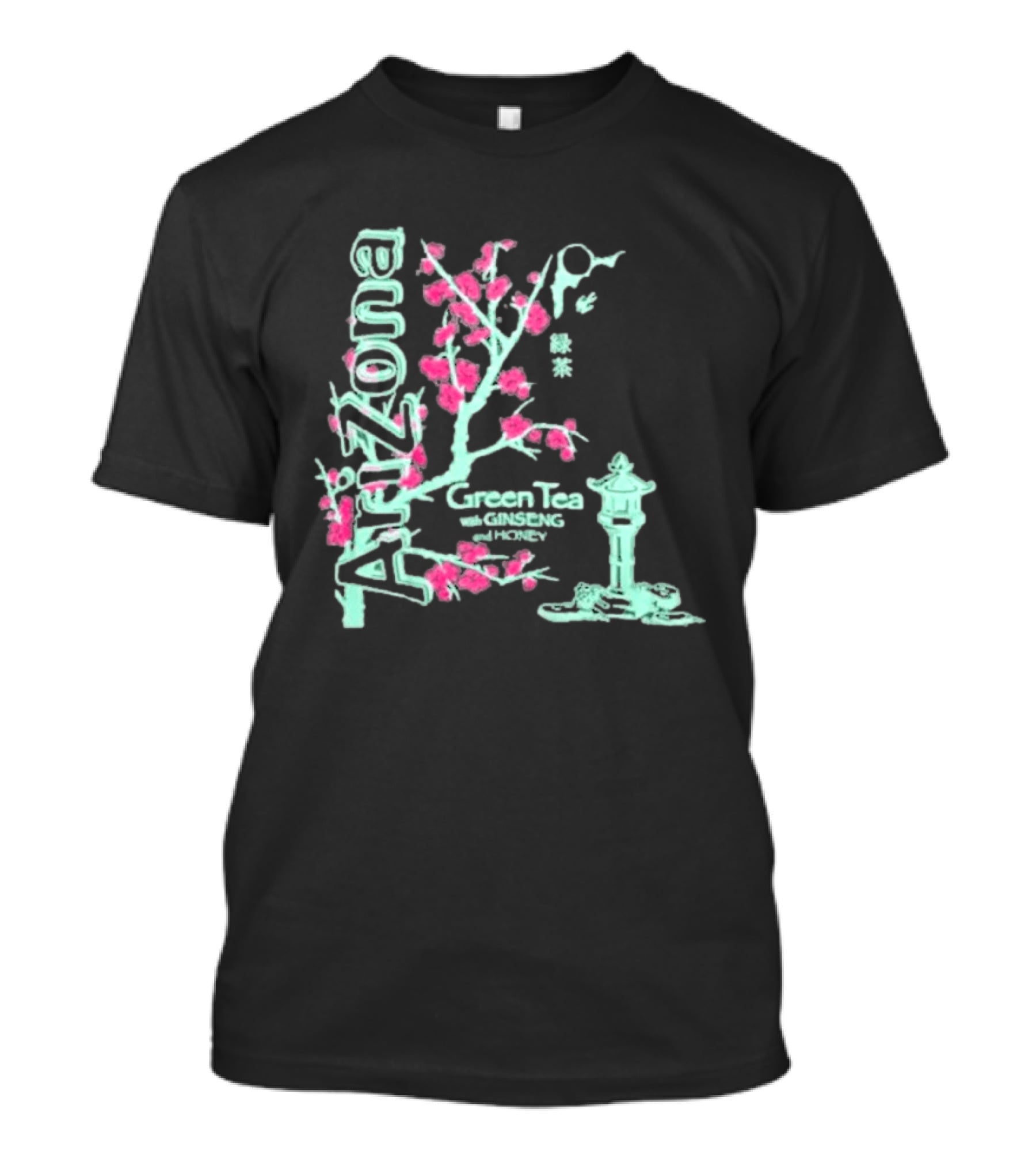 Arizona Beverages Green Tea With Ginseng Cherry Blossom Lantern Scene T-Shirt
