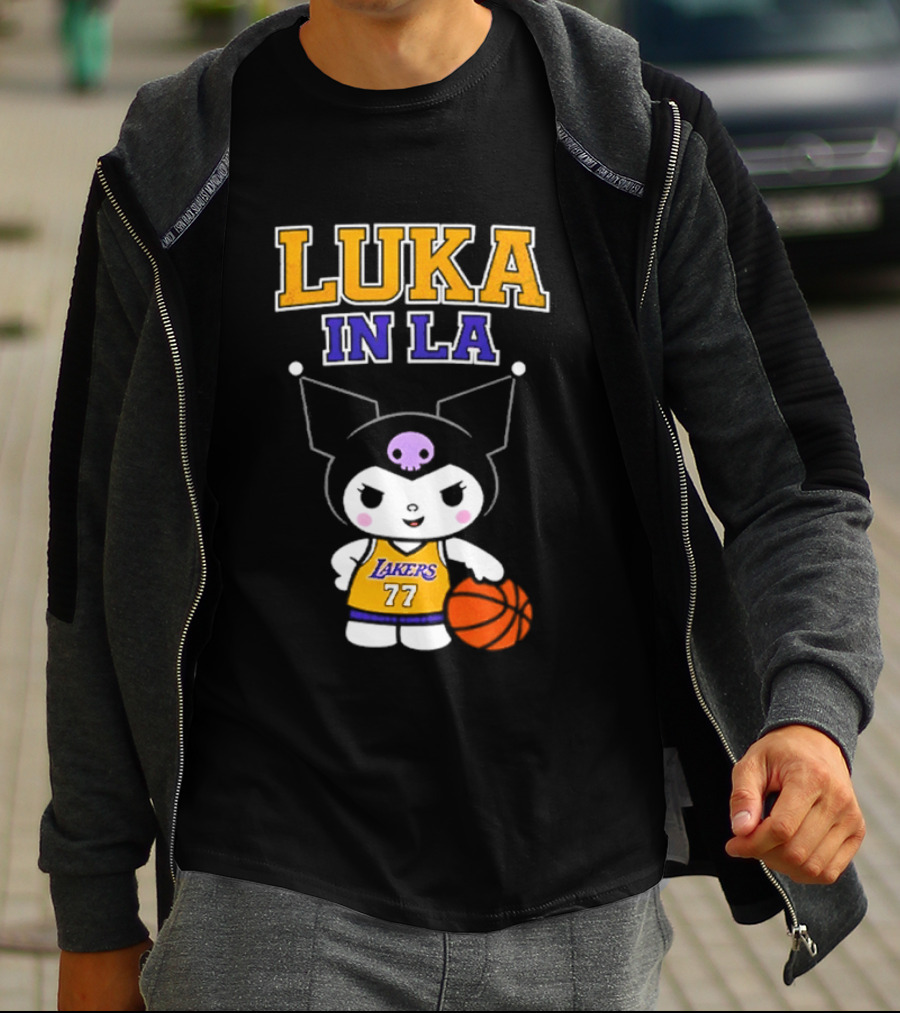 Kuromi Lakers Luka In LA #77 Basketball T-Shirt