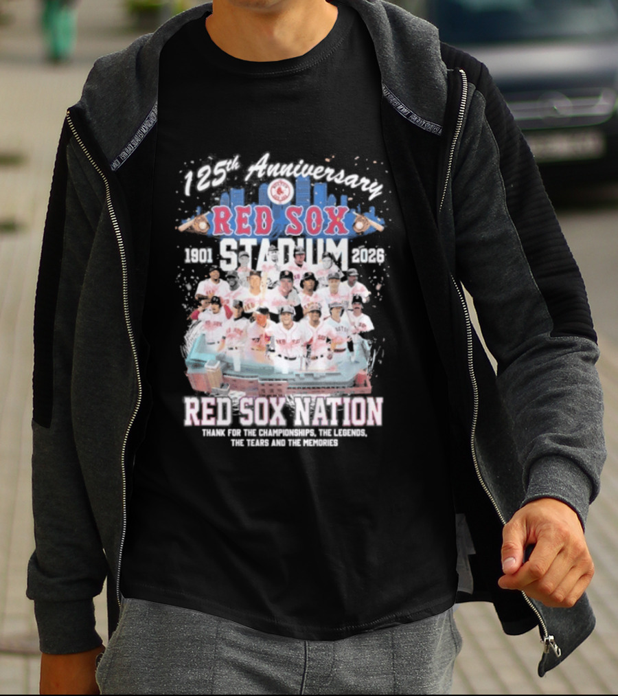 Boston Red Sox 125th Anniversary 1901 2026 Team Tribute Red Sox Nation Fenway Park Baseball T-Shirt