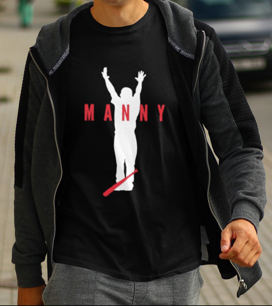 Manny Ramirez MLB Legends Iconic Celebration Baseball Bat T-Shirt