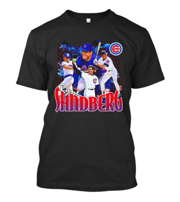 Ryne Sandberg Chicago Cubs MLB Player Collage T-Shirt