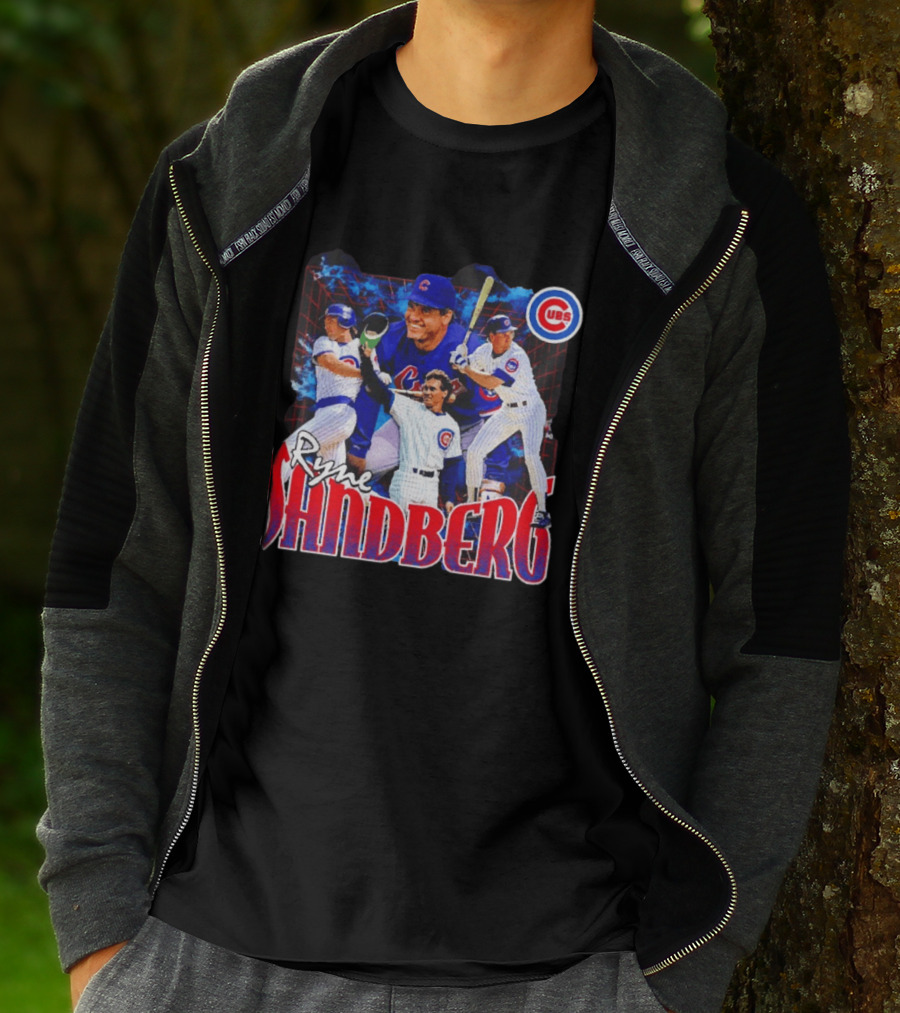 Ryne Sandberg Chicago Cubs MLB Player Collage T-Shirt