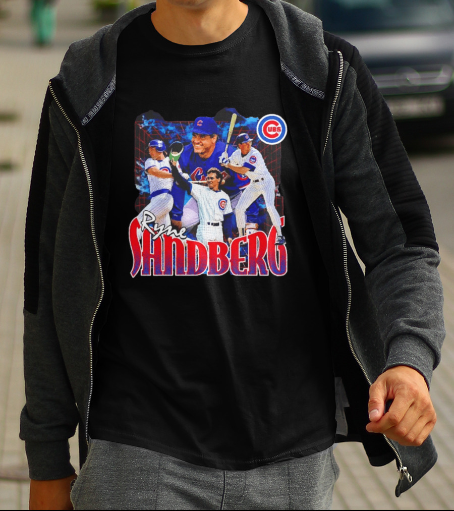 Ryne Sandberg Chicago Cubs MLB Player Collage T-Shirt
