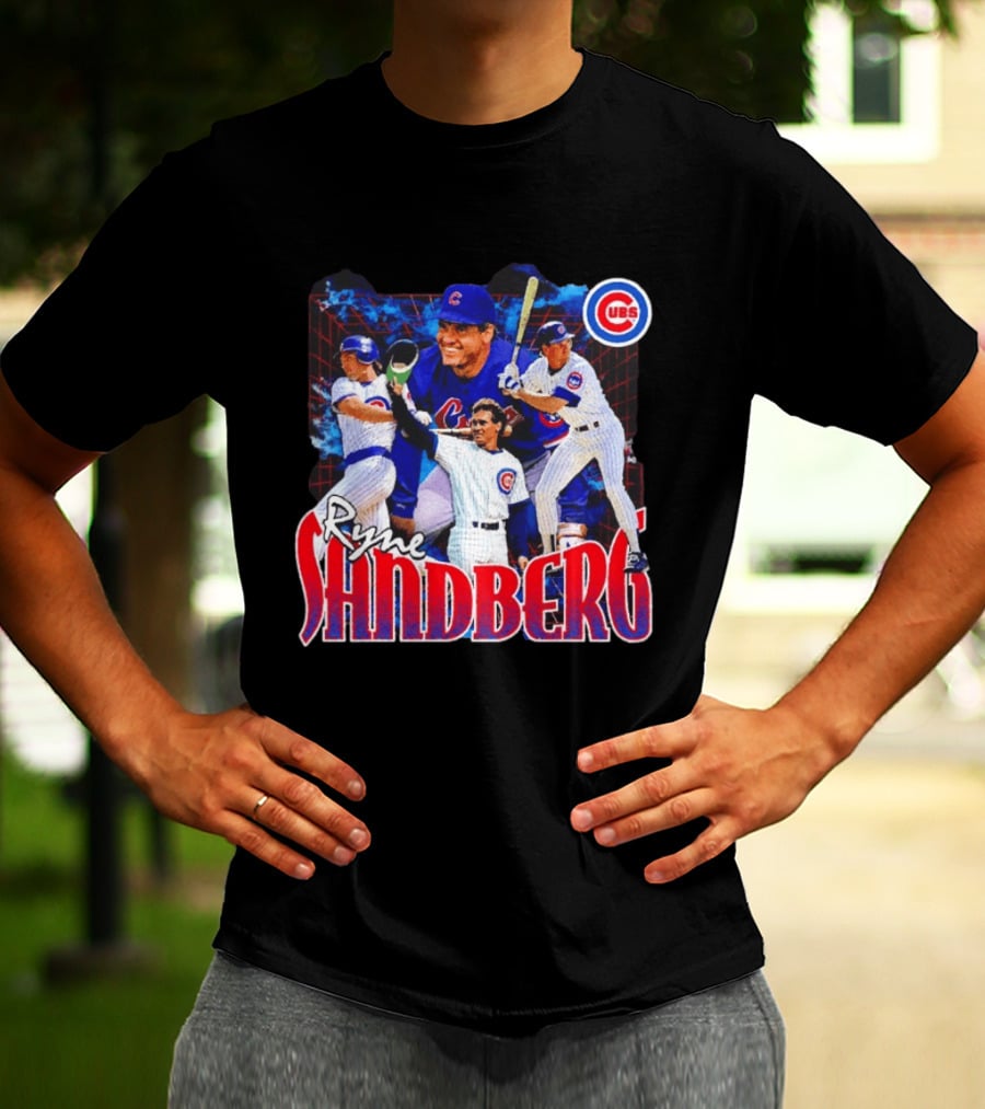 Ryne Sandberg Chicago Cubs MLB Player Collage T-Shirt