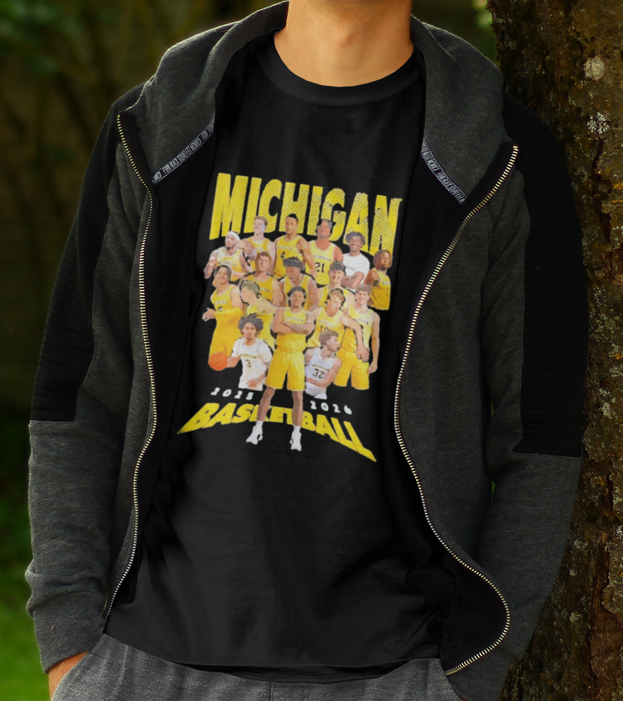 Michigan Wolverines 2025 2026 Basketball Team Members T-Shirt