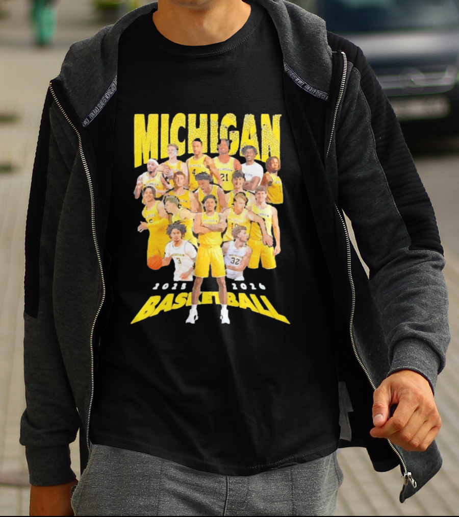 Michigan Wolverines 2025 2026 Basketball Team Members T-Shirt