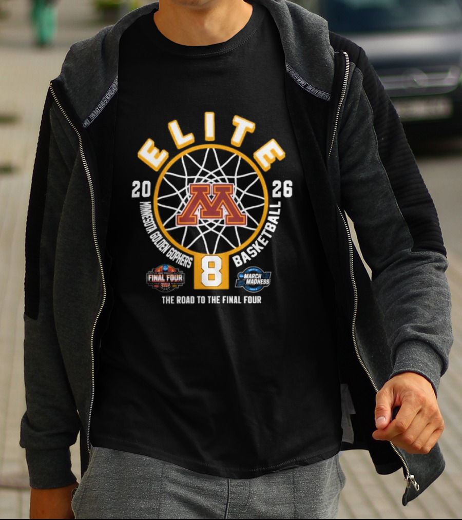 2026 Minnesota Golden Gophers NCAA Women's Basketball Elite Eight Road To Final Four T-Shirt