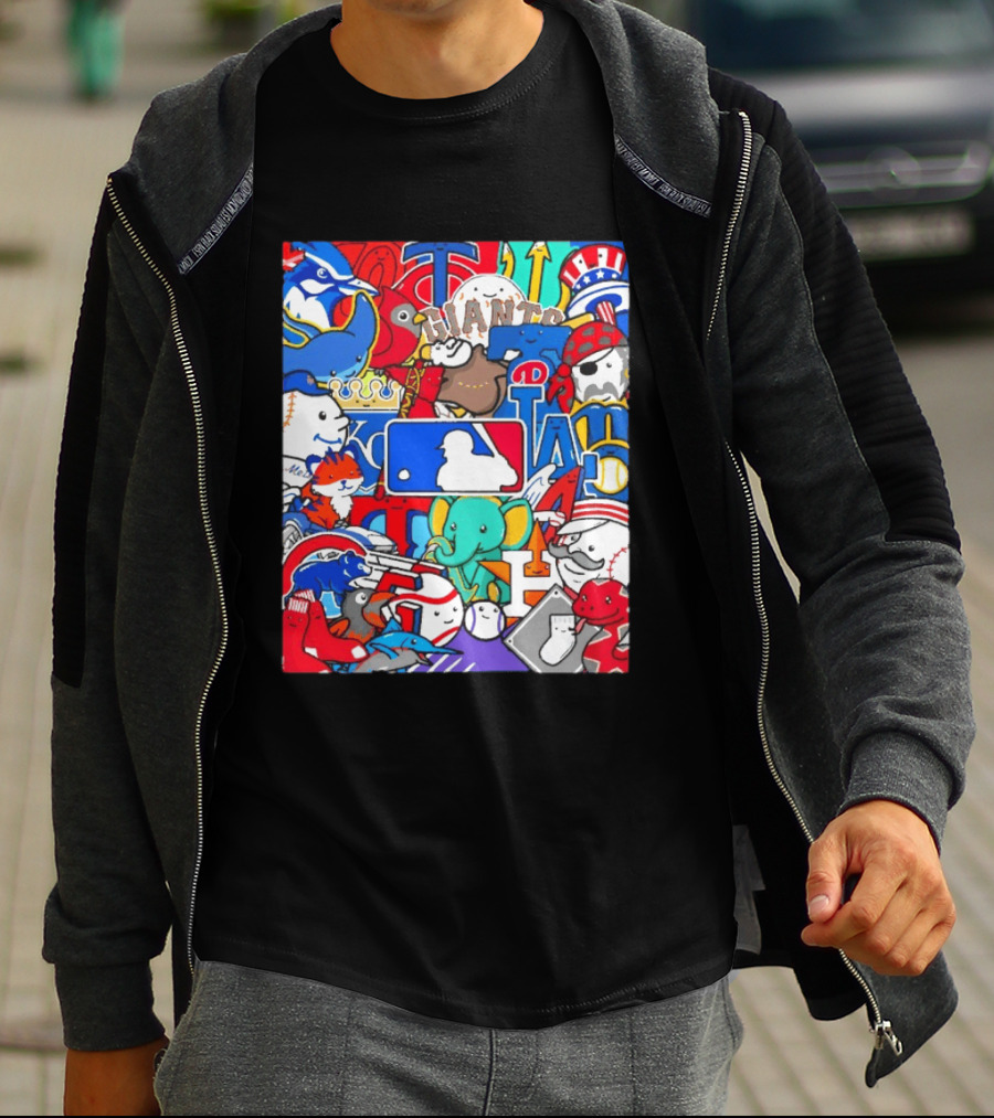 Happy Opening Day 2026 MLB Team Mascots Giants Royals Nationals Phillies Pirates T-Shirt