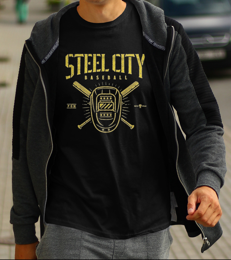 Steel City Baseball Welding Mask Crossed Bats 1933 T-Shirt