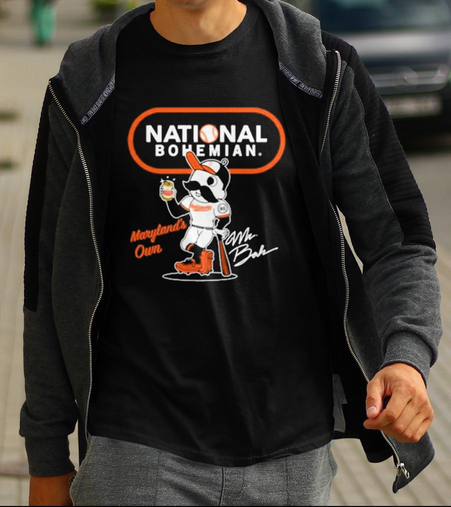 Maryland's Own National Bohemian Mr. Boh Baseball T-Shirt