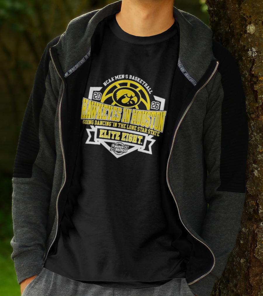 NCAA Men's Basketball Iowa Hawkeyes Elite Eight 2026 Houston Going Dancing In The Lone Star State T-Shirt