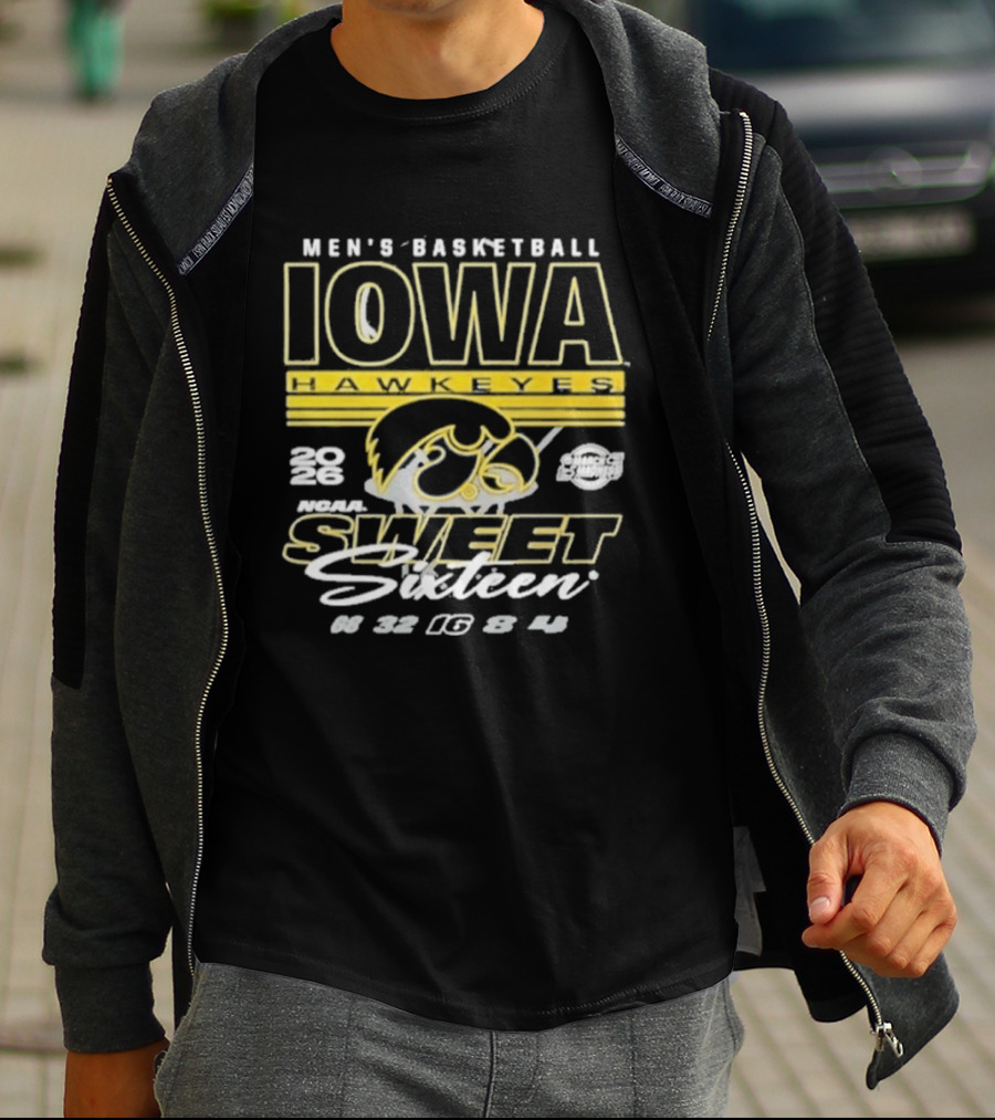 Iowa Hawkeyes Men's Basketball 2026 NCAA Sweet Sixteen March Madness 22 Tournament 16 Team Playoff T-Shirt