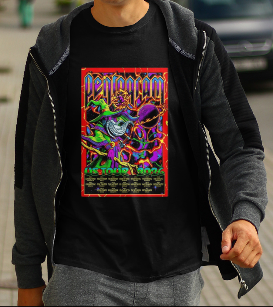 Pentagram US Tour 2026 Psychedelic Wizard T-Shirt