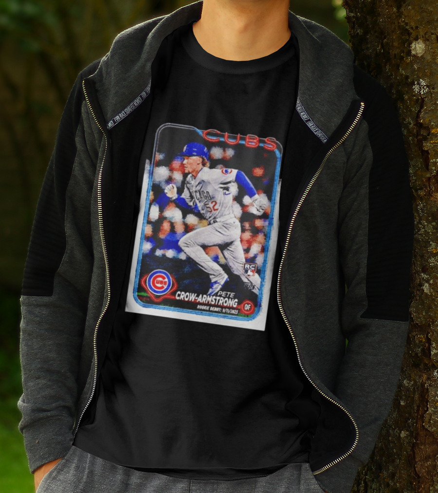 Pete Crow Armstrong Chicago Cubs Rookie Debut 9/11/2023 Topps Baseball Card T-Shirt