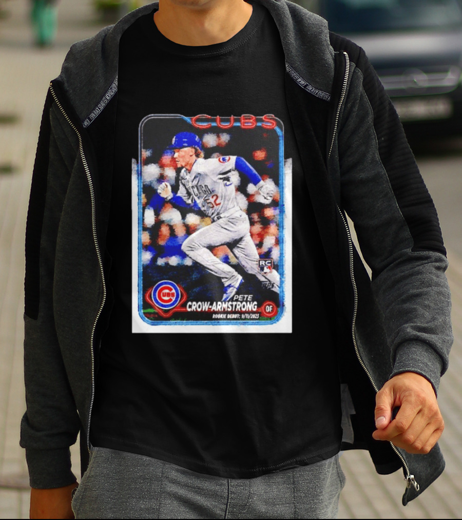 Pete Crow Armstrong Chicago Cubs Rookie Debut 9/11/2023 Topps Baseball Card T-Shirt