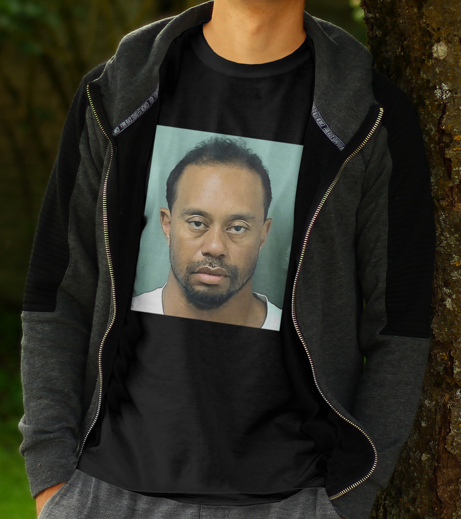 Tiger Woods Shot Palm Beach County Booking Photo T-Shirt