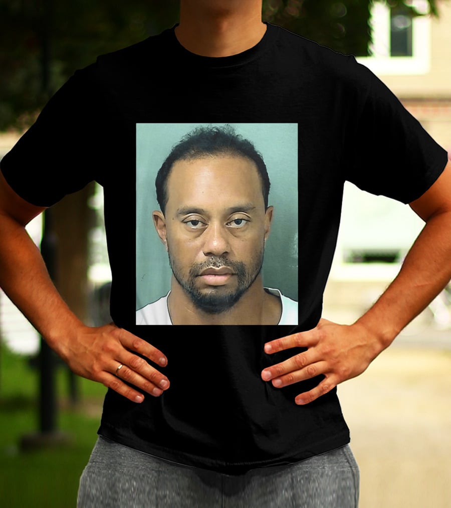 Tiger Woods Shot Palm Beach County Booking Photo T-Shirt