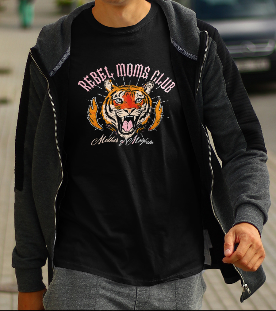 Rebel Moms Club Mother Of Mayhem Tiger Wild Roar T-Shirt