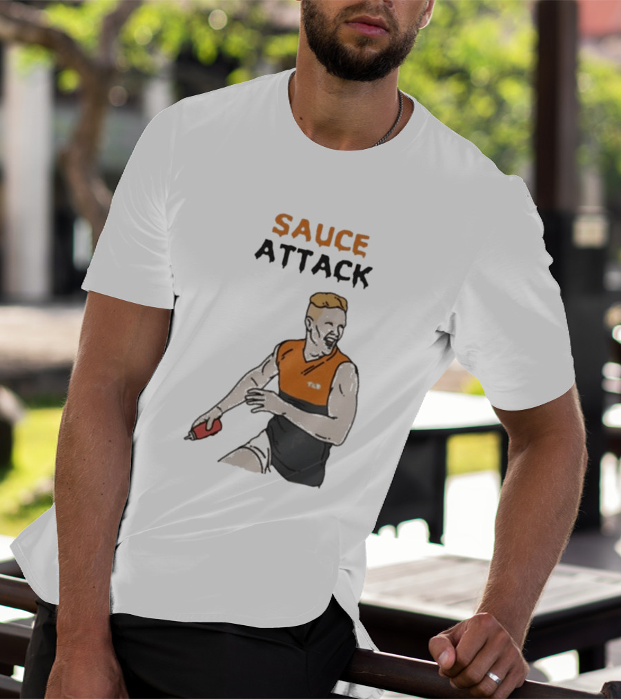 Sauce Attack Giants Edition Australian Rules Football Fan T-Shirt