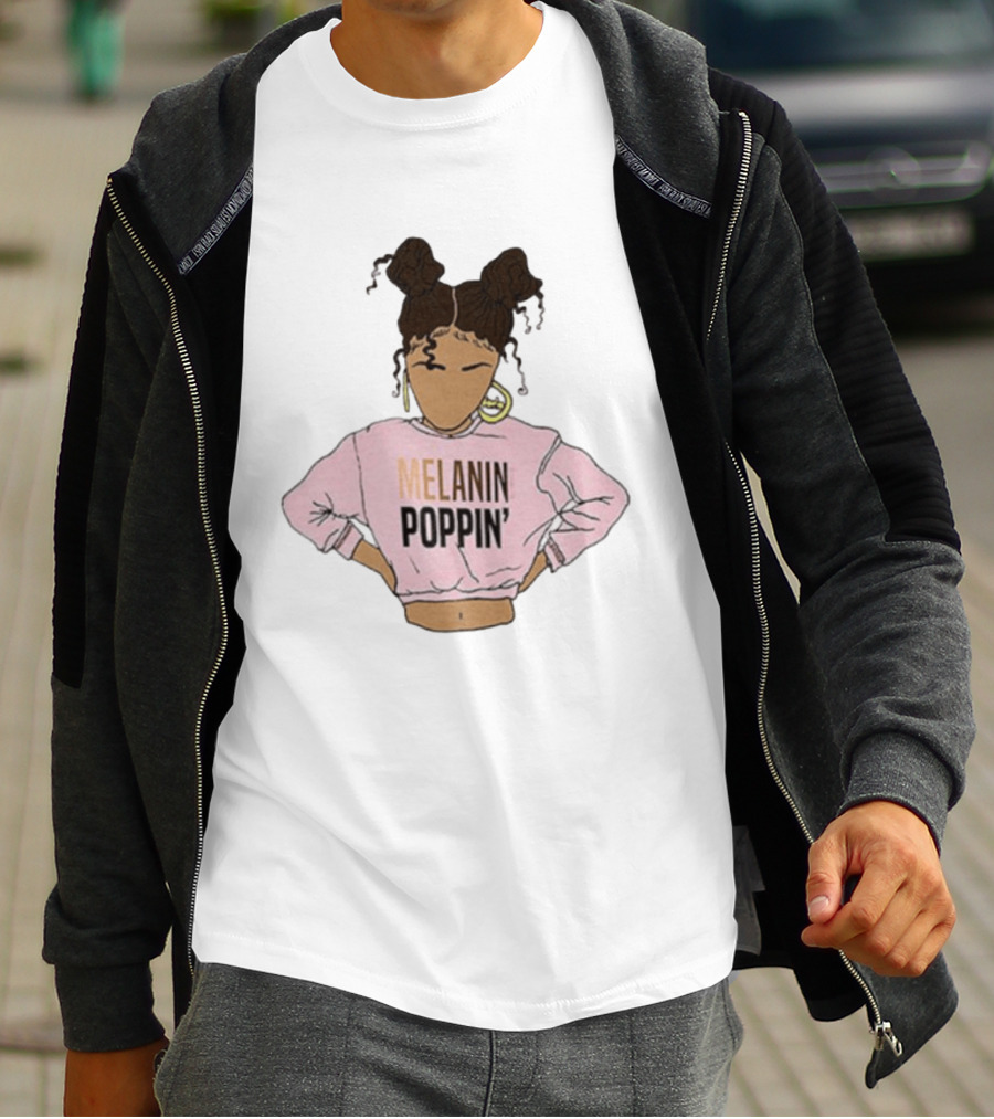 2BUNZ Melanin Poppin Pink Swea Afro Hair Trendy T-Shirt