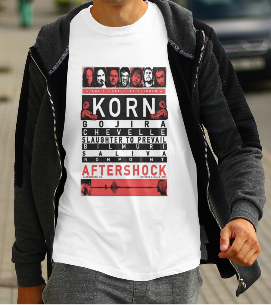 California Tour 2025 Korn Aftershock Festival October Event T-Shirt