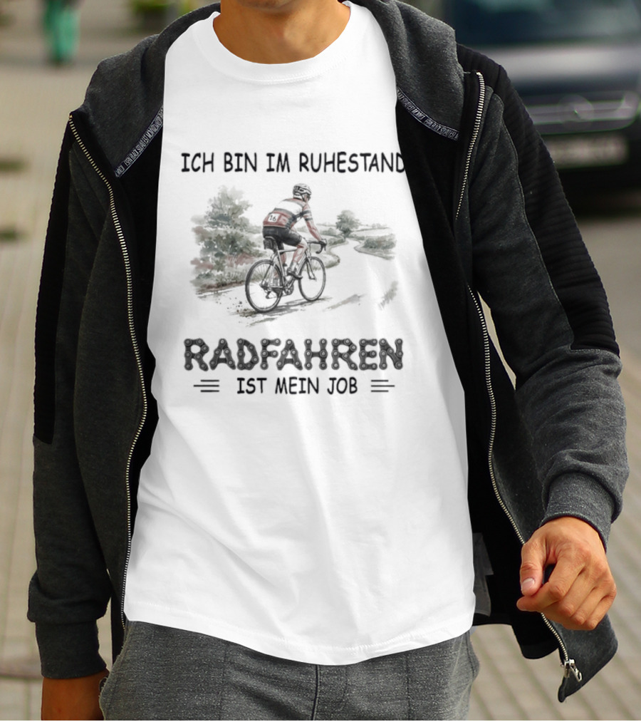 Ich Bin Im Ruhestand Radfahren Ist Mein Job Fahrrad Silhouette Ruhestandsgeschenk T-Shirt