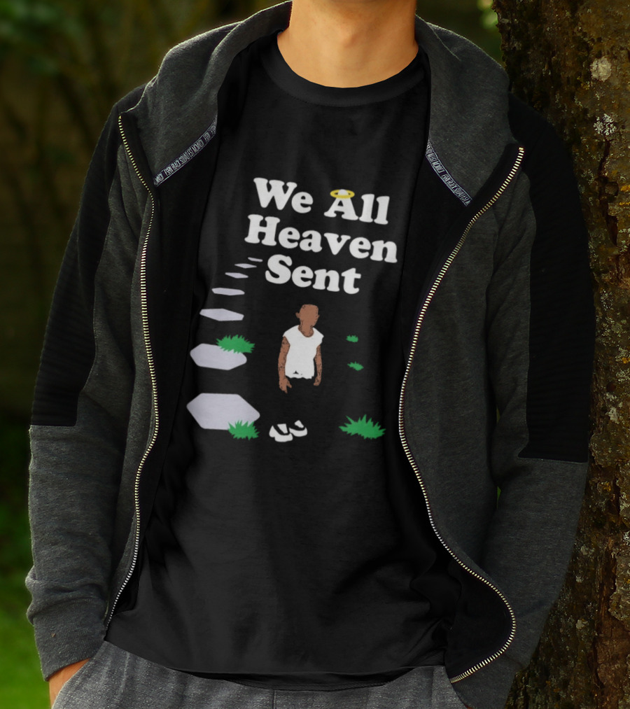 We All Heaven Sent White Halo Pathway And Figure T-Shirt