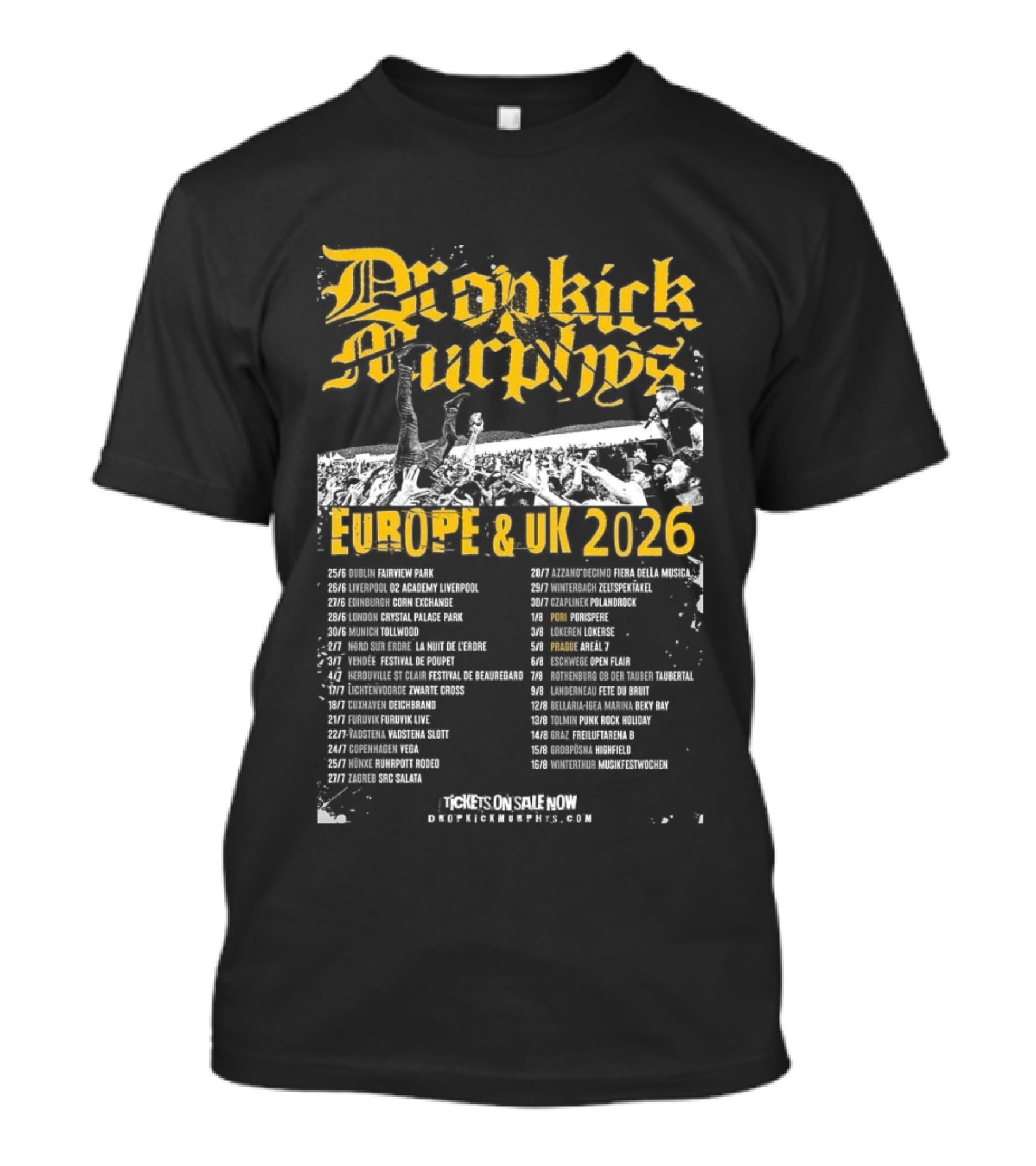 Dropkick Murphys Europe And UK 2026 Tour Dates And Venues T-Shirt