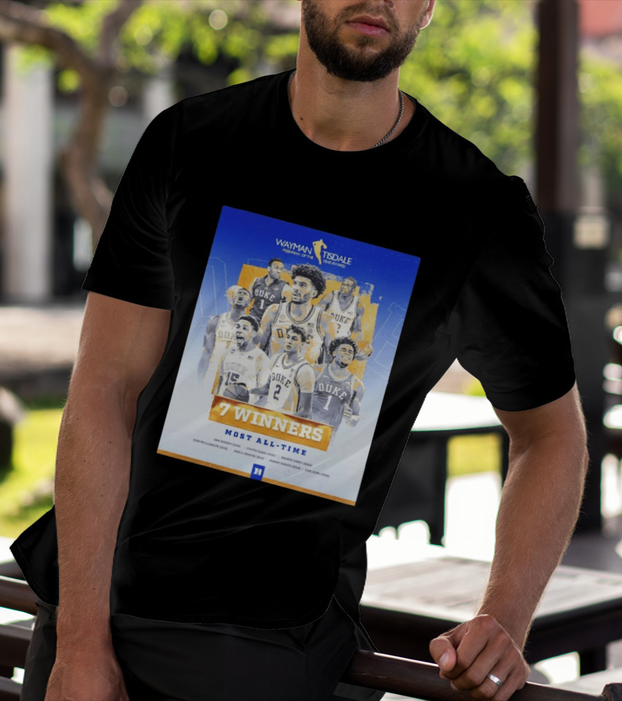 Wayman Tisdale Freshman Of The Year Award Duke Blue Devils 7 Winners Most All Time T-Shirt