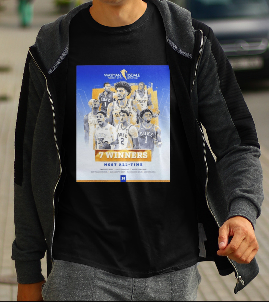 Wayman Tisdale Freshman Of The Year Award Duke Blue Devils 7 Winners Most All Time T-Shirt