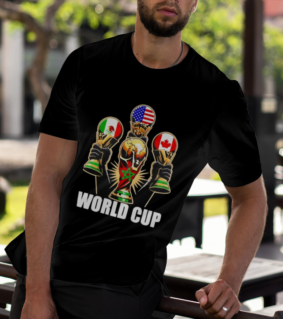 FIFA World Cup 2026 Host Nations USA Mexico Canada Trophy Celebration T-Shirt