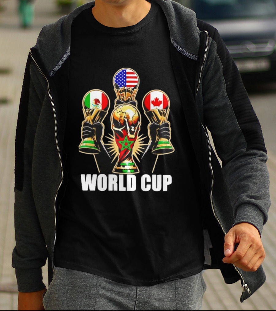 FIFA World Cup 2026 Host Nations USA Mexico Canada Trophy Celebration T-Shirt