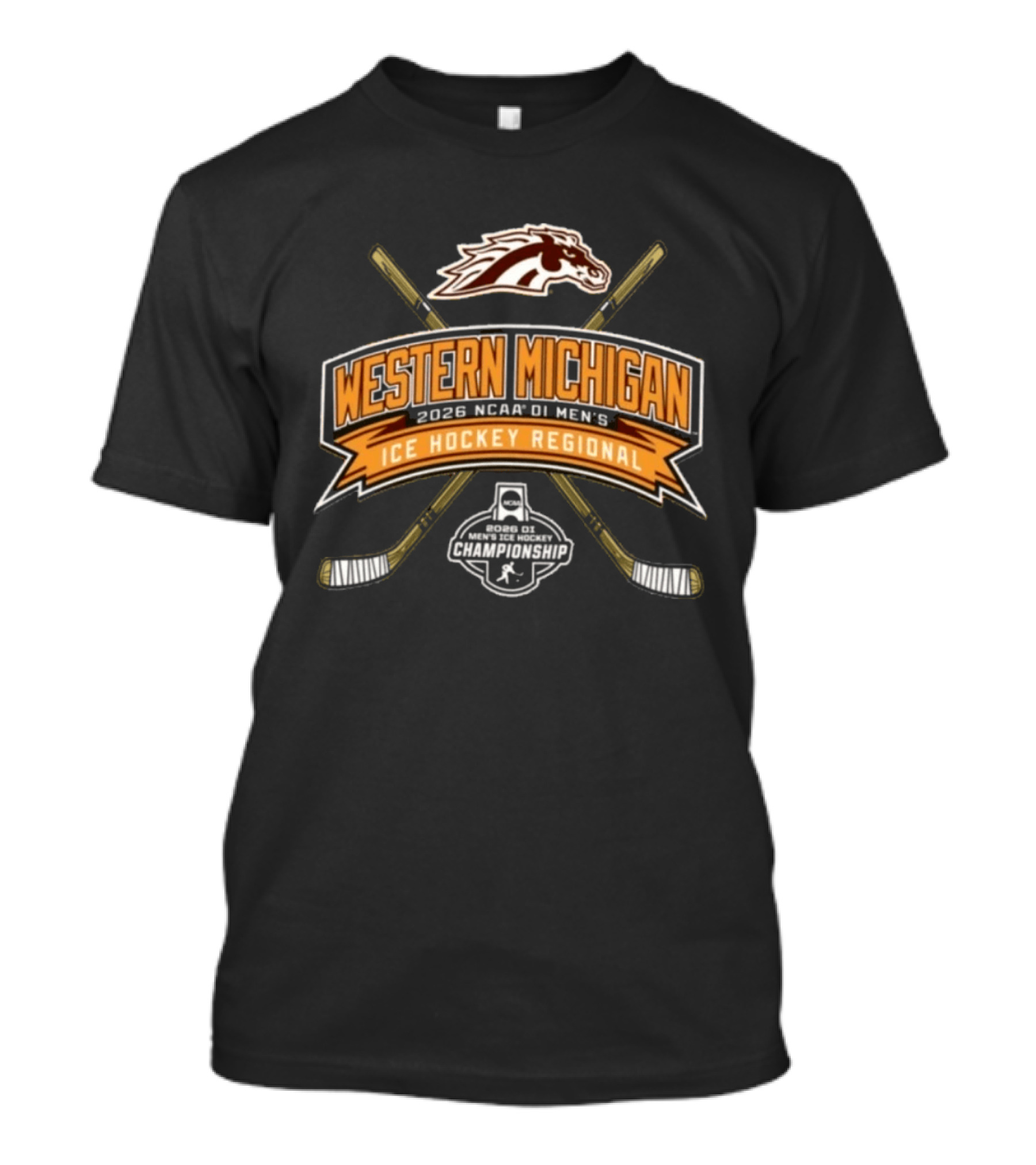 Western Michigan Broncos 2026 NCAA DI Men's Ice Hockey Regional Championship Competition T-Shirt