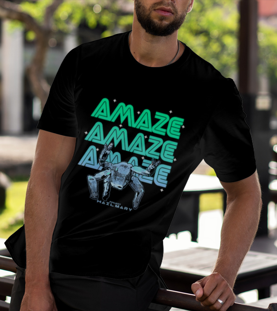 Amaze Amaze Amaze Project Hail Mary Rocky Alien Neon T-Shirt