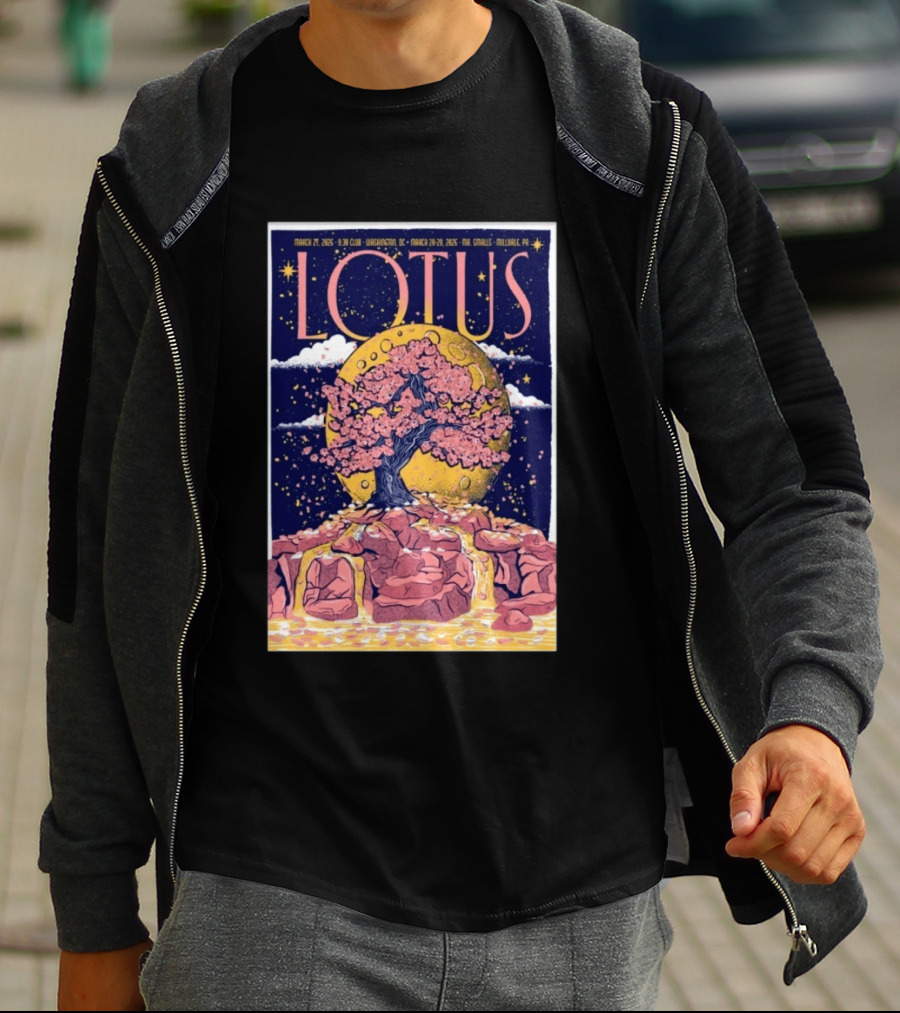 Lotus March 27 2026 Washington DC 930 Club Cherry Blossom Moon Tour T-Shirt