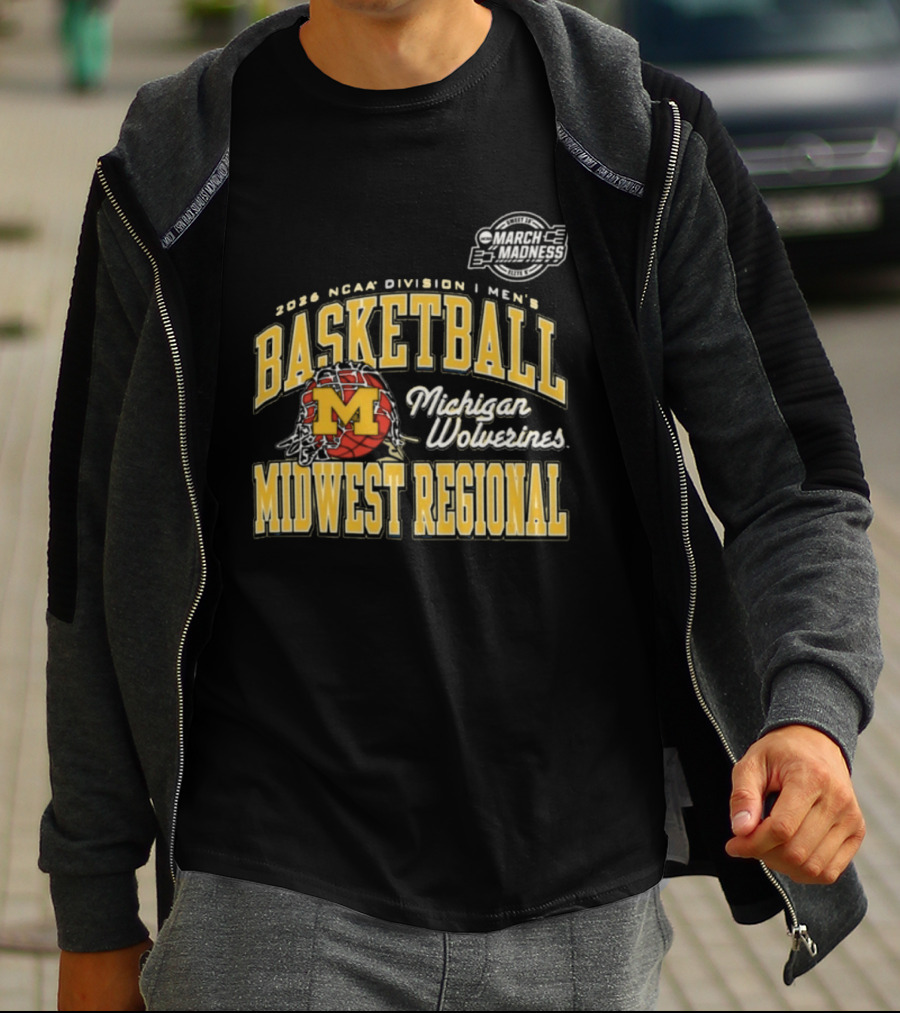 2026 NCAA Division I Men's Basketball Michigan Wolverines Midwest Regional T-Shirt