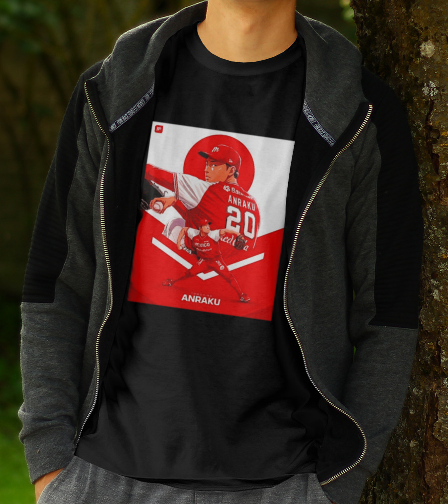 Tomohiro Anraku Diablos Rojos México Baseball Pitcher 20 Red Uniform T-Shirt