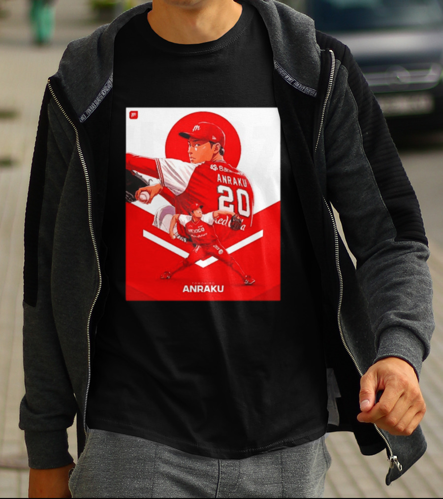 Tomohiro Anraku Diablos Rojos México Baseball Pitcher 20 Red Uniform T-Shirt