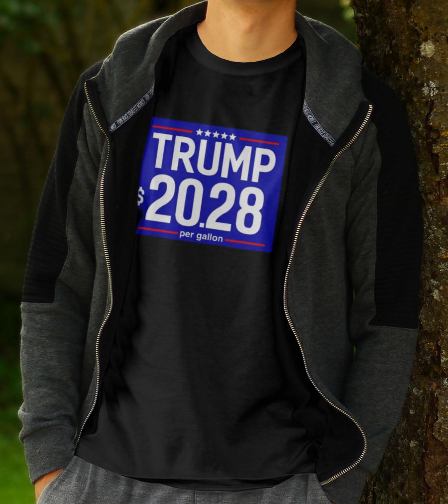 Trump 2028 Per Gallon Five Stars Blue T-Shirt