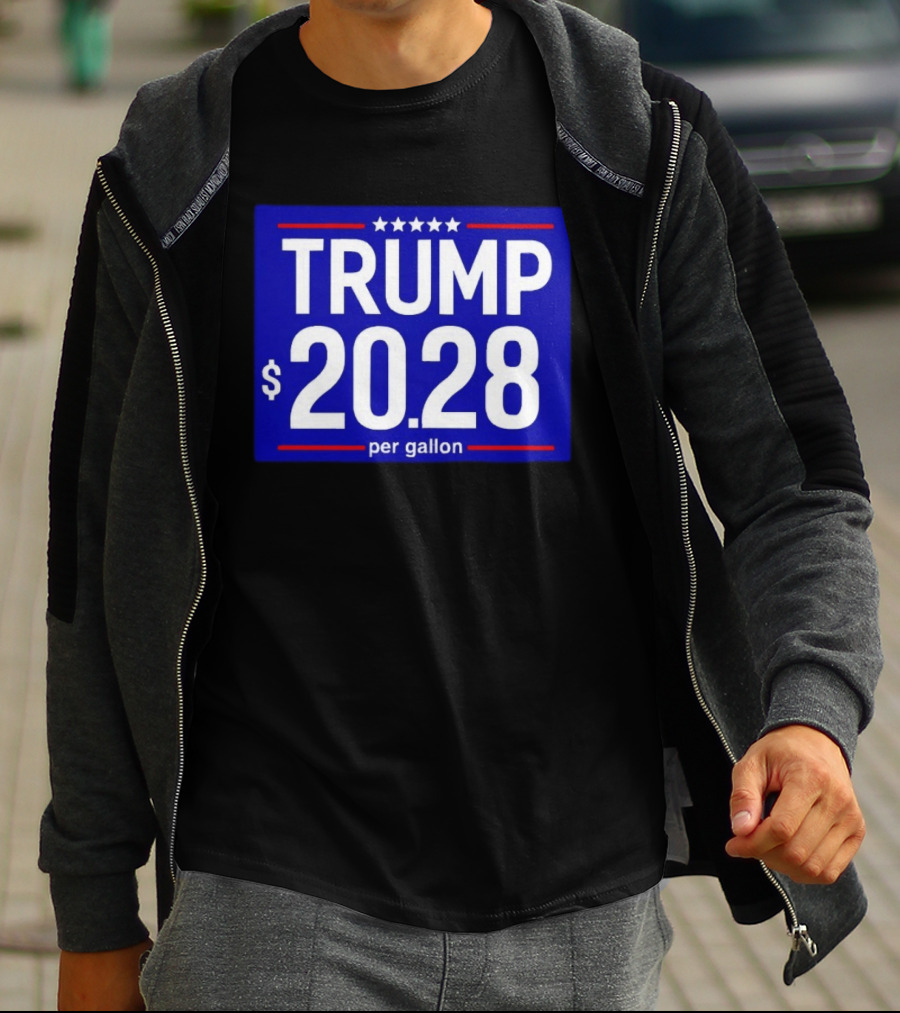 Trump 2028 Per Gallon Five Stars Blue T-Shirt