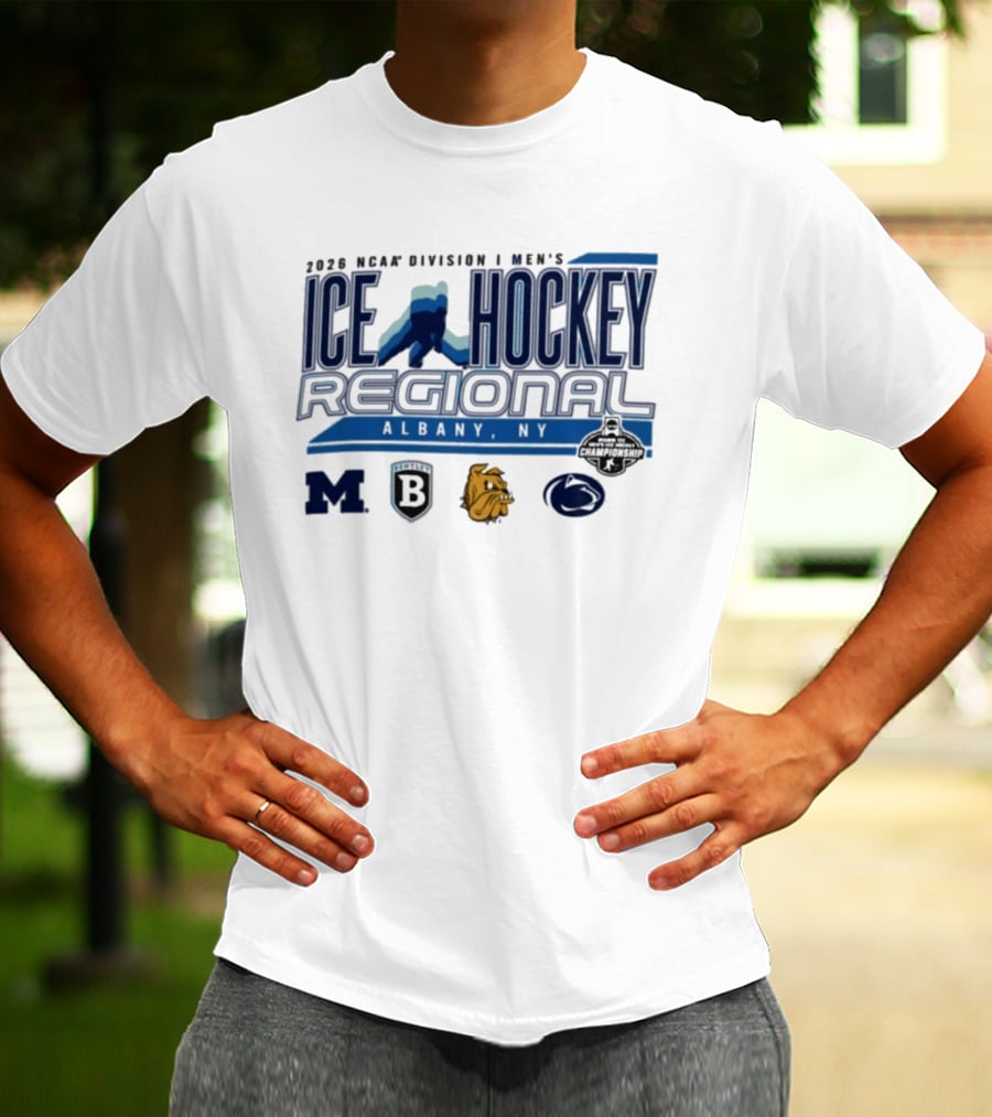2026 NCAA Division I Men's Ice Hockey Regional Albany NY Team Logos T-Shirt