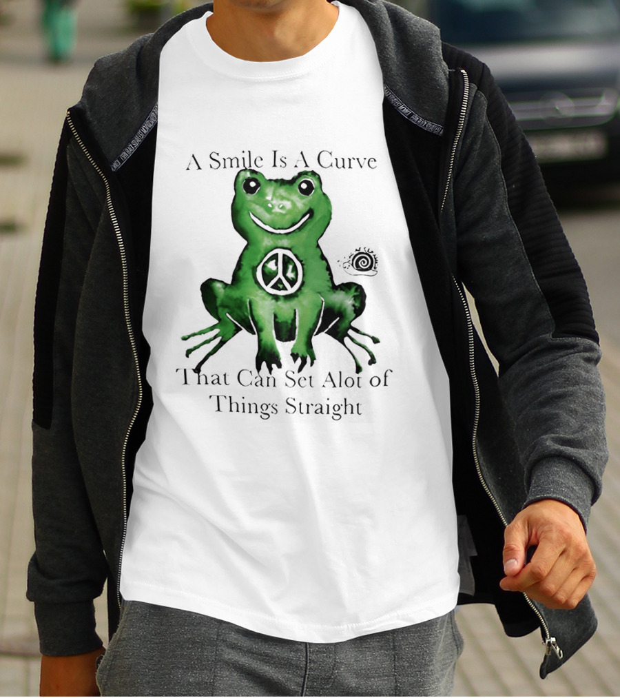 A Smile Is A Curve Peace Symbol On Frog That Can Set A Lot Of Things Straight T-Shirt