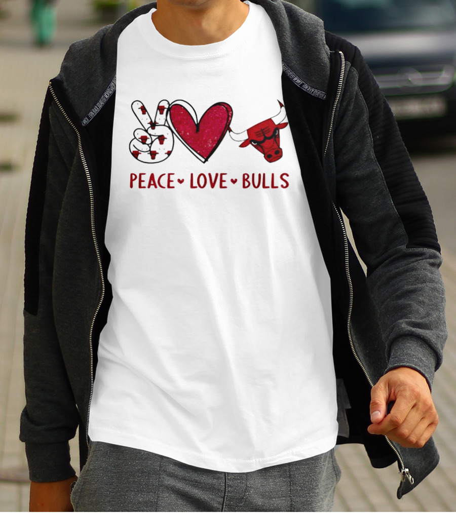 Peace Love Chicago Bulls NBA T-Shirt