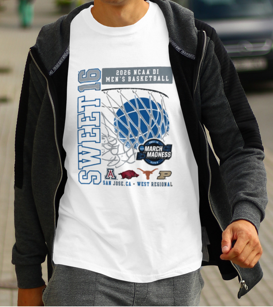 Sweet 16 March Madness 2026 NCAA DI Men's Basketball Tournament San Jose CA West Regional T-Shirt