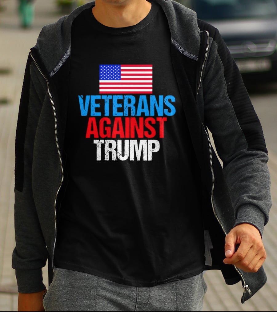 American Flag Veterans Against Trump T-Shirt