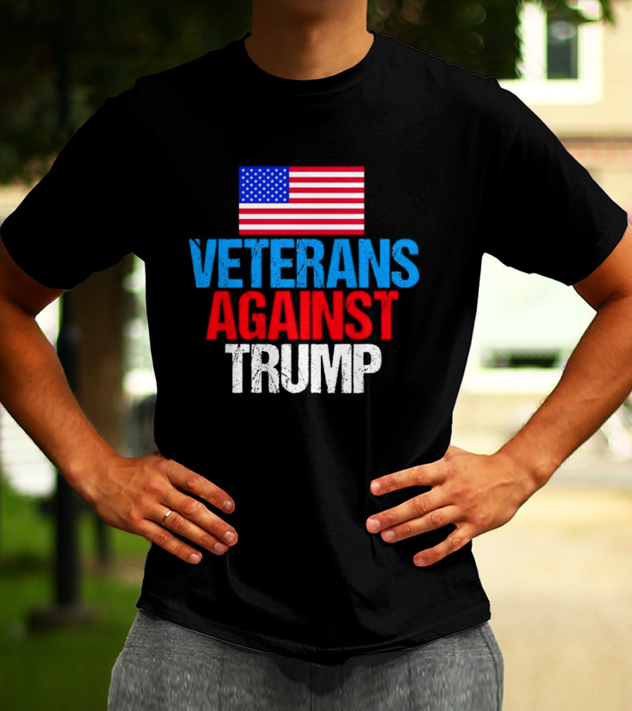 American Flag Veterans Against Trump T-Shirt