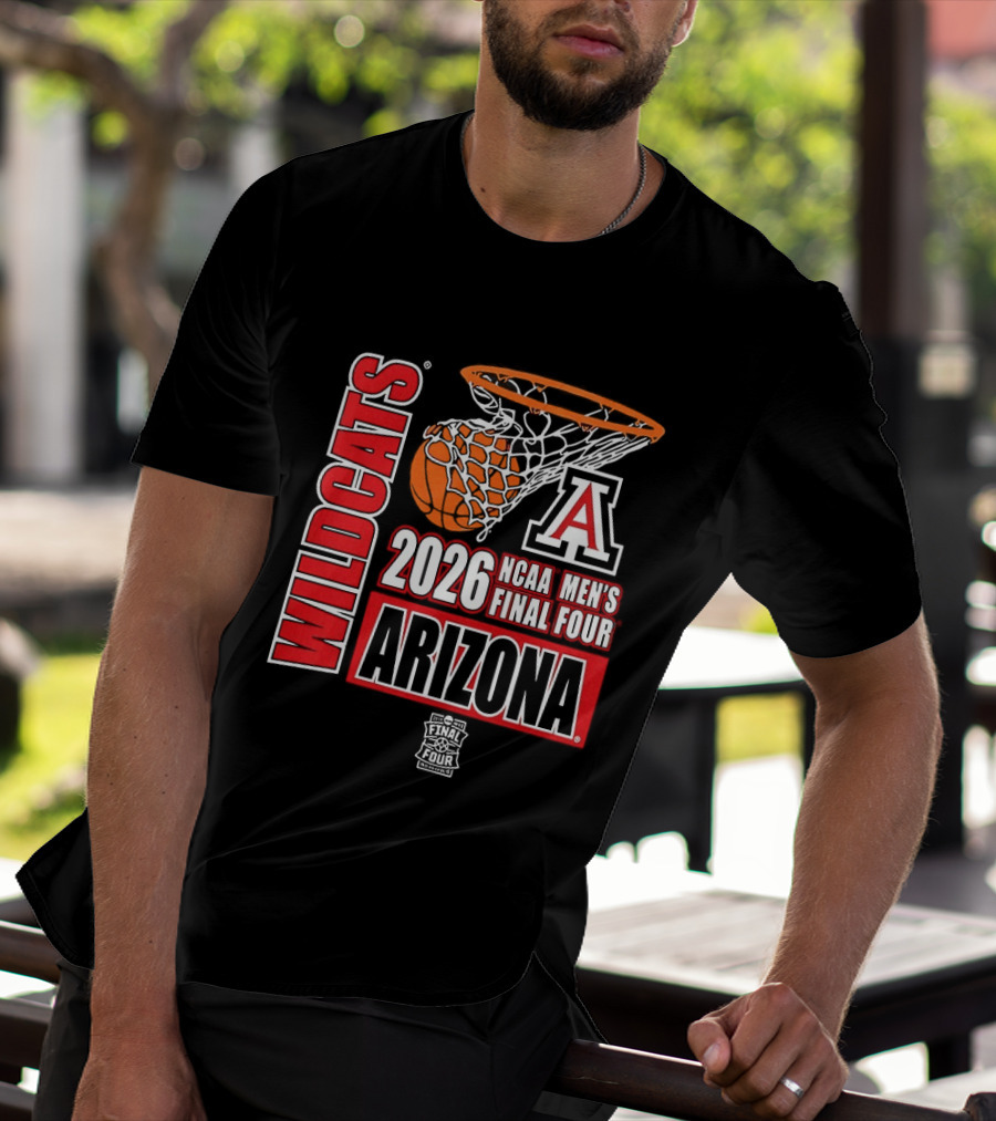 NCAA Men's Final Four 2026 Arizona Wildcats Basketball Nothing But Net T-Shirt